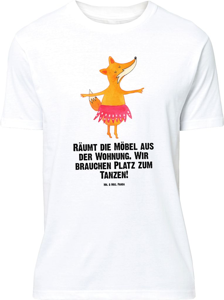 Mr. & Mrs. Panda Größe XL T-Shirt Fuchs Ballerina - Weiß - Geschenk, Tshirt, Tanzen, Geburtstag, Party, mit Spruch, Ballett, Feier, Shirt