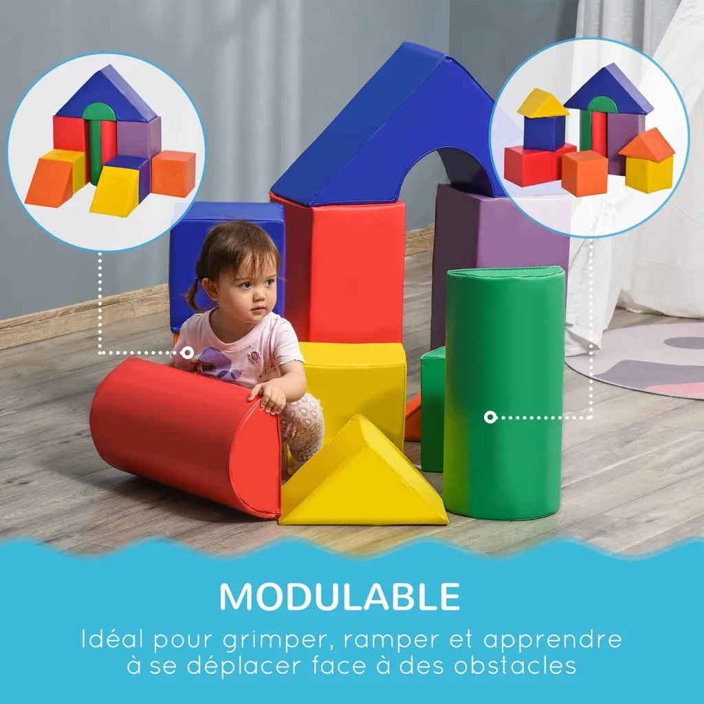 Blocs de construction en mousse EPE, parcours bébé 11PCS éducatif