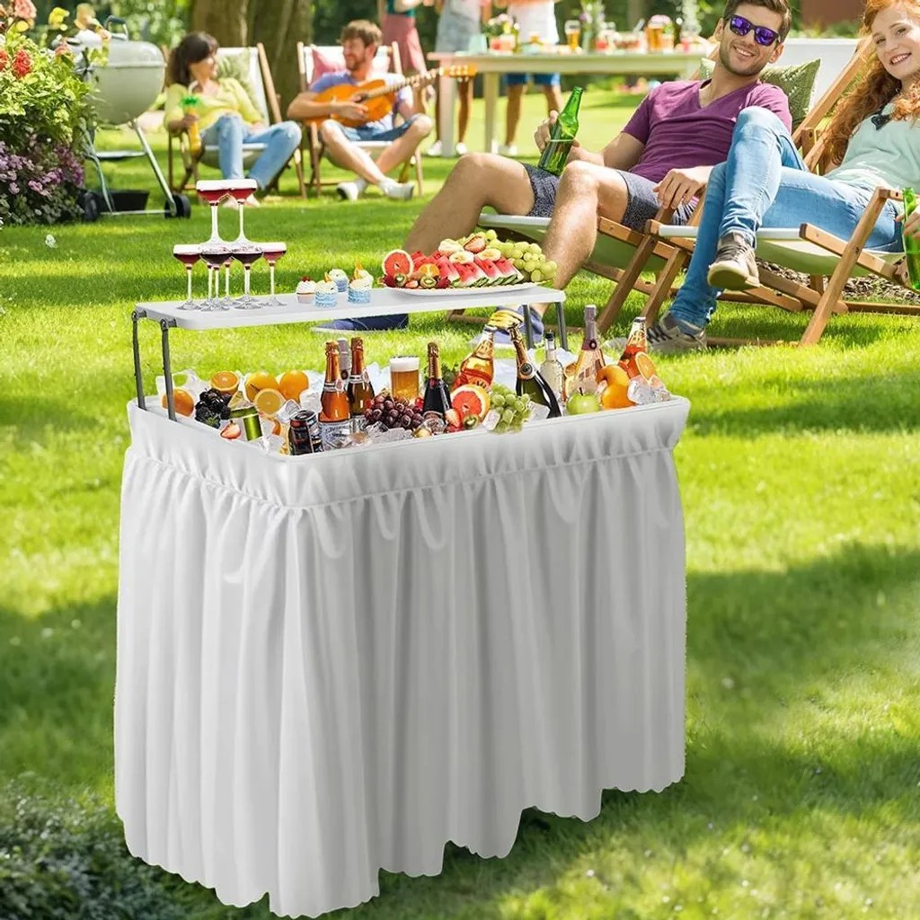 Table de buffet réfrigérée design moderne minimaliste - Métal blanc 1m20