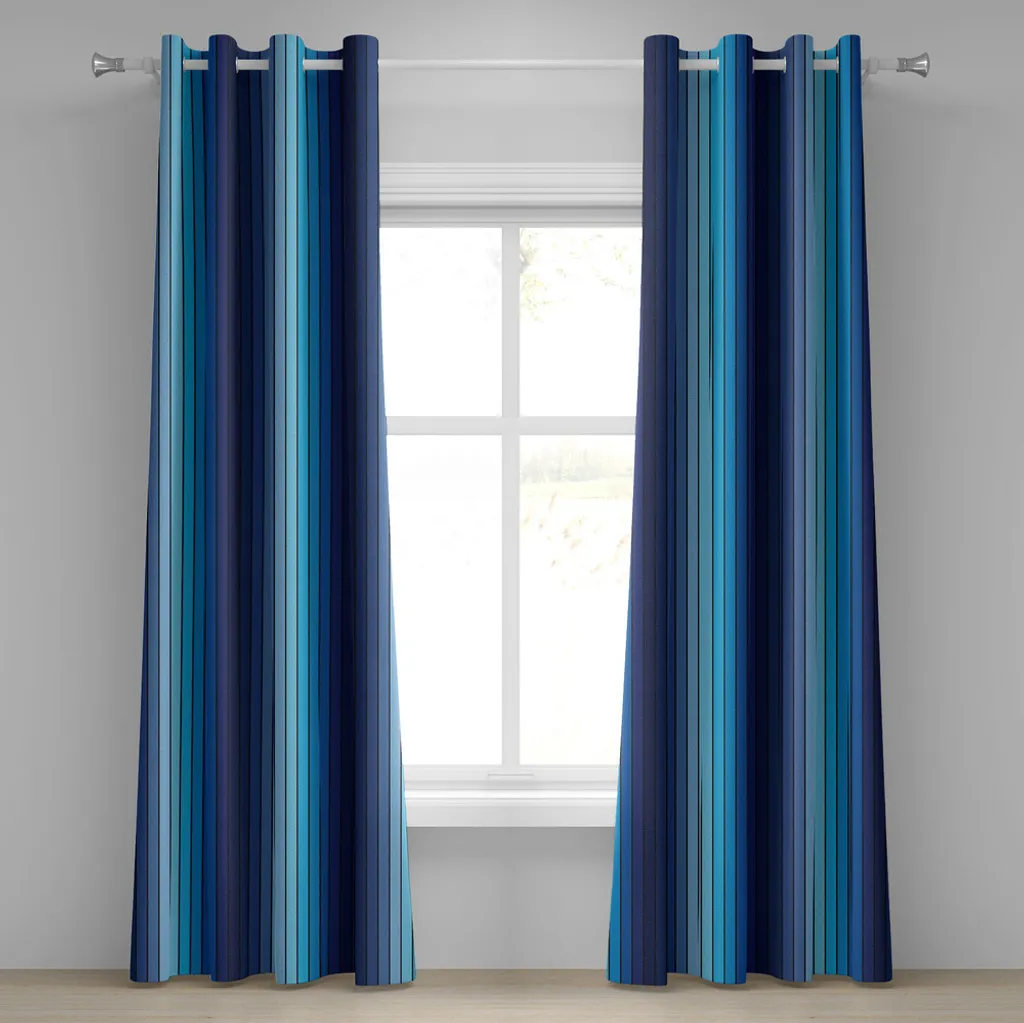 Rideau à œillets marine ABAKUHAUS 280x175 cm à motifs de plaquettes