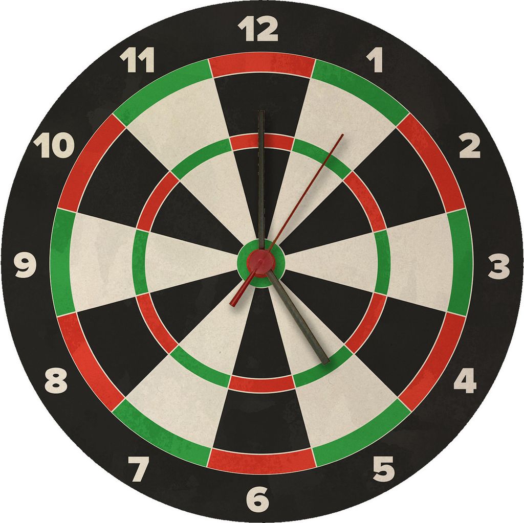 Dartscheibe Wanduhr aus MDF