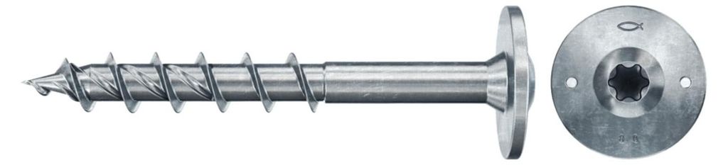 Fischer Holzbauschraube 10,0x80 FPF II WTP BC, Tellerkopf, Innenstern TX, Teilgewinde, blauverzinkt