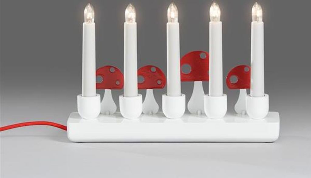 Weihnachtsbeleuchtung Konstsmide Holzleuchter weiß 5 Kerzen innen