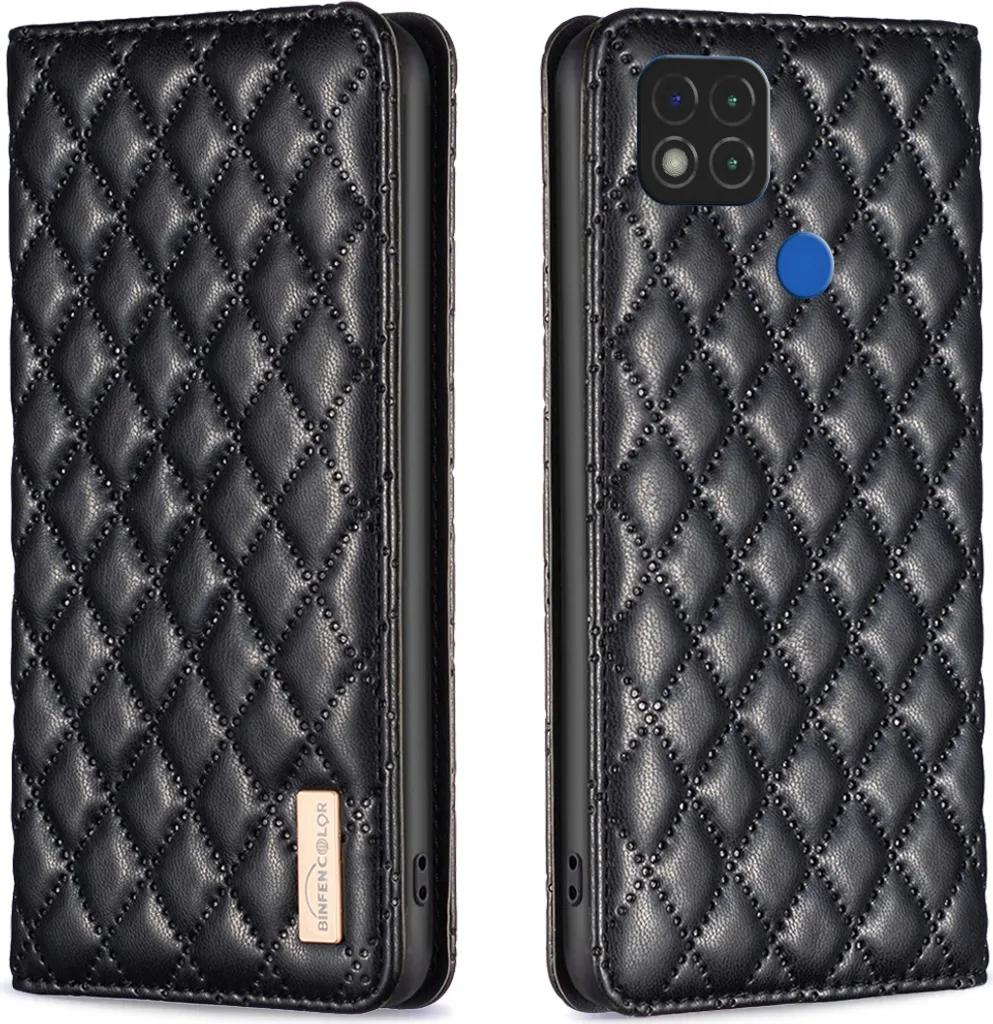 Custodia Redmi 10A Pelle Flip Nera | Cover Portafoglio Xiaomi Redmi 9C