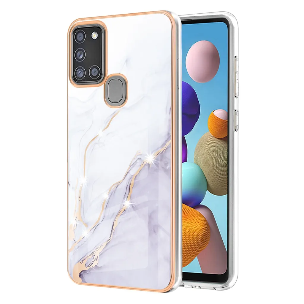 Custodia Samsung Galaxy A21S Marmo Bianco - Cover TPU Antiurto Sottile