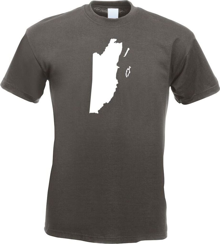 Kiwistar - T-Shirt - Graphit - Belize Umriss Kontur Herren Funshirt Bedruckt Design Sprüche Spruch Motive - mit Motiv Bedruckt - Funshirt Design -...
