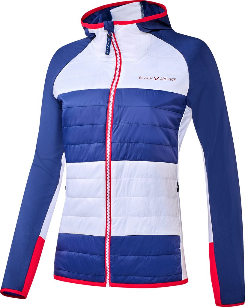 BLACK CREVICE - Damen Hybrid Sportjacke/Fleecejacke | Farbe: Navy/Weiß | Größe: 40