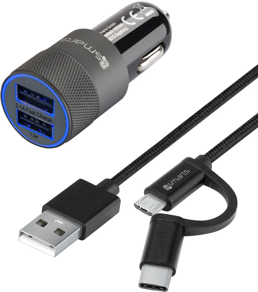 Pack de Charge 15,5W Hybride avec ComboCord 2in1 Ultra Résistant Noir