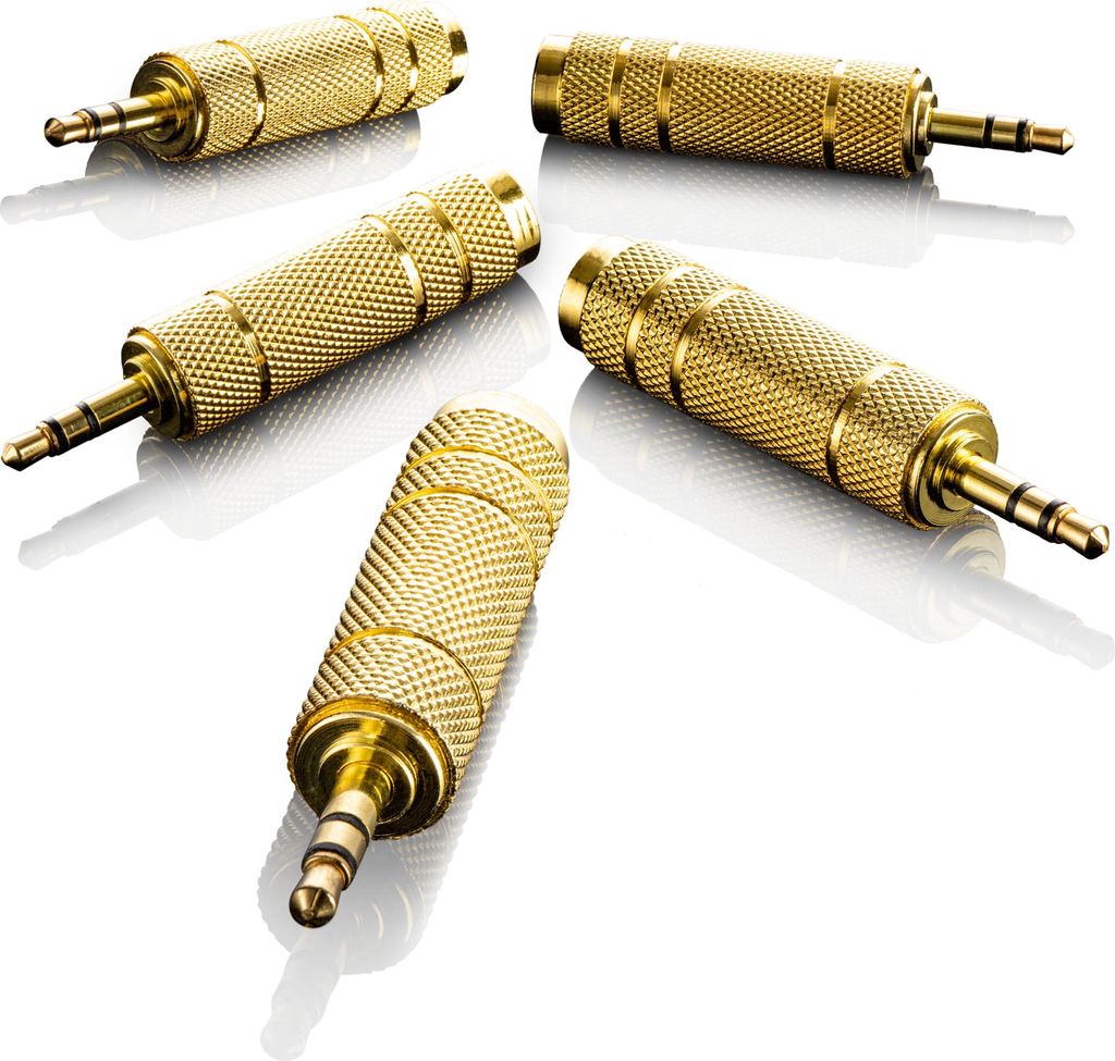 com-four® 5x Klinke Adapter von 6,3 mm Buchse auf 3,5 mm Produktbild 