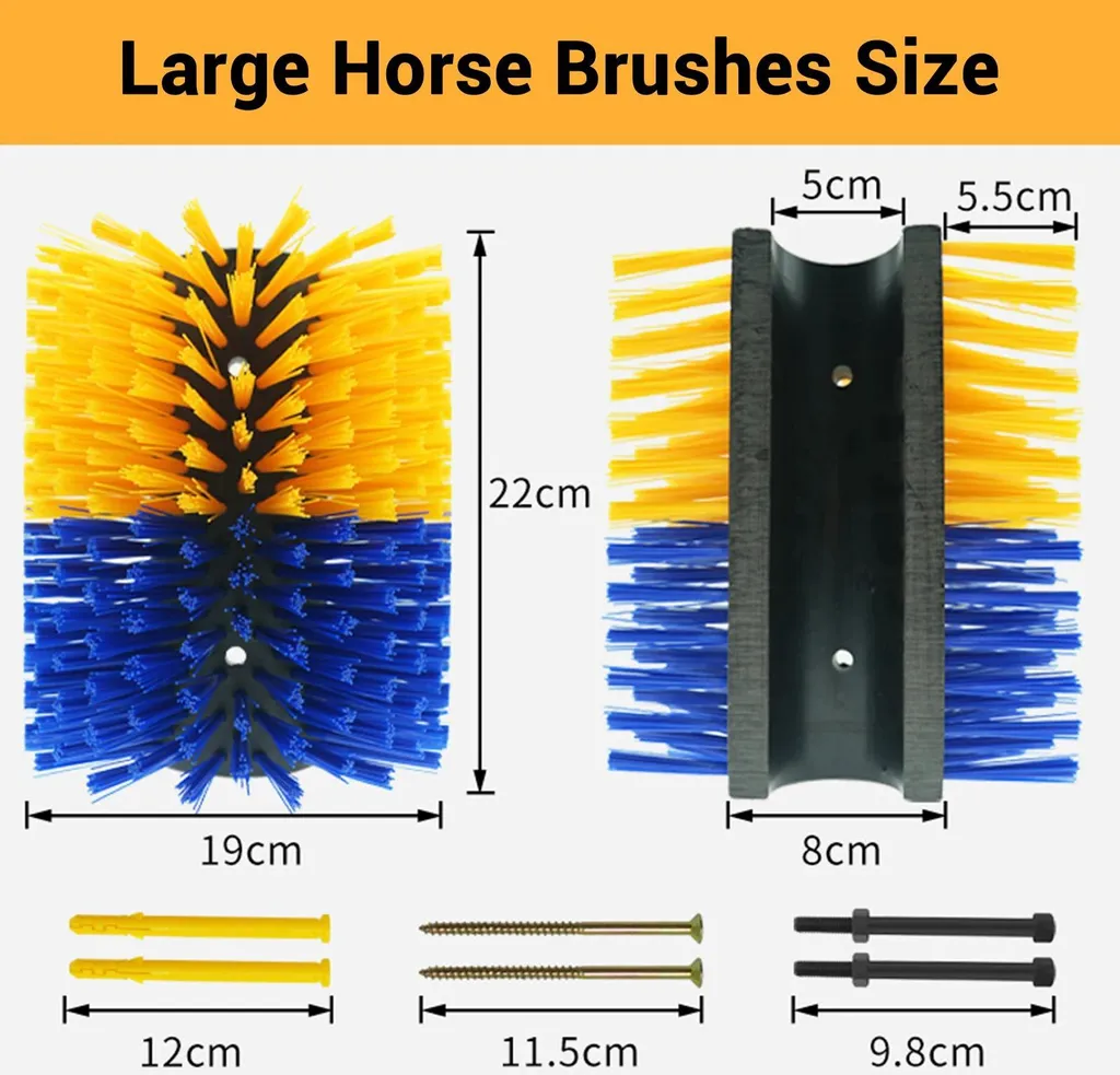 Brosse rotative à rouleaux pour bétail - Kit de 2 brosses de massage Pro - 2
