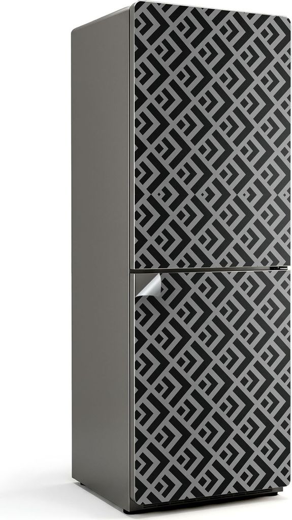 Geometrisches Rautenmuster – Kühlschrank Aufkleber – Klebefolie Kühlschrank – Kühlschrank Nachbildung – Kühlschrankfolie selbstklebend ...
