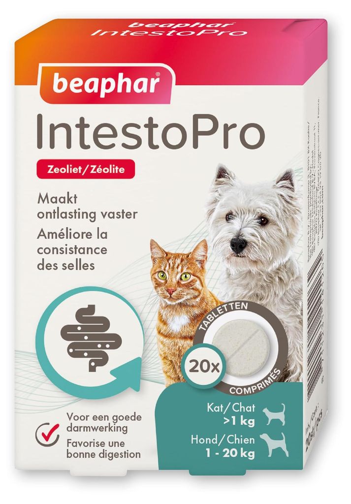 Beaphar IntestoPro Katze/Hund bis 20kg, hilft bei Darmproblemen, mit Zeolith für gute Darmfunktion