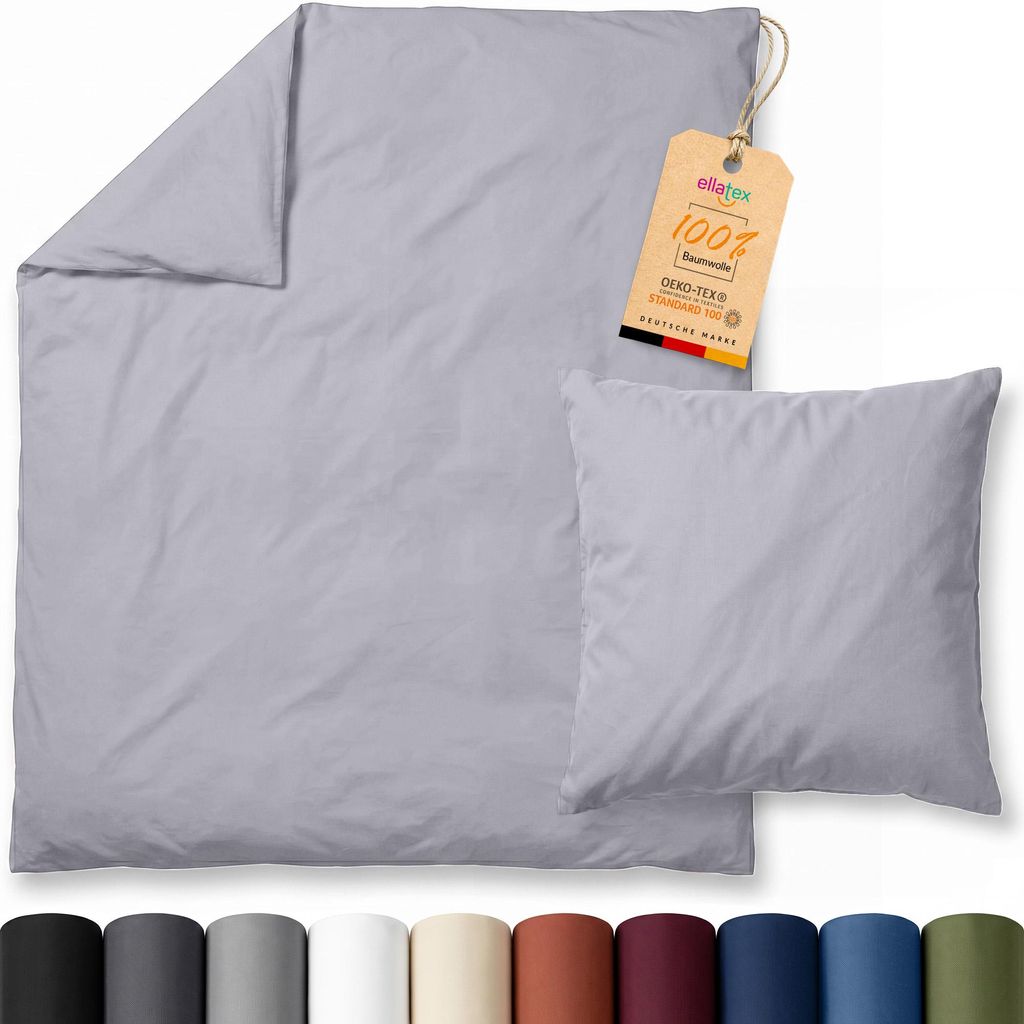 EllaTex Renforcé Bettwäsche 155x200 + 80x80 cm Baumwolle – Produktbild 