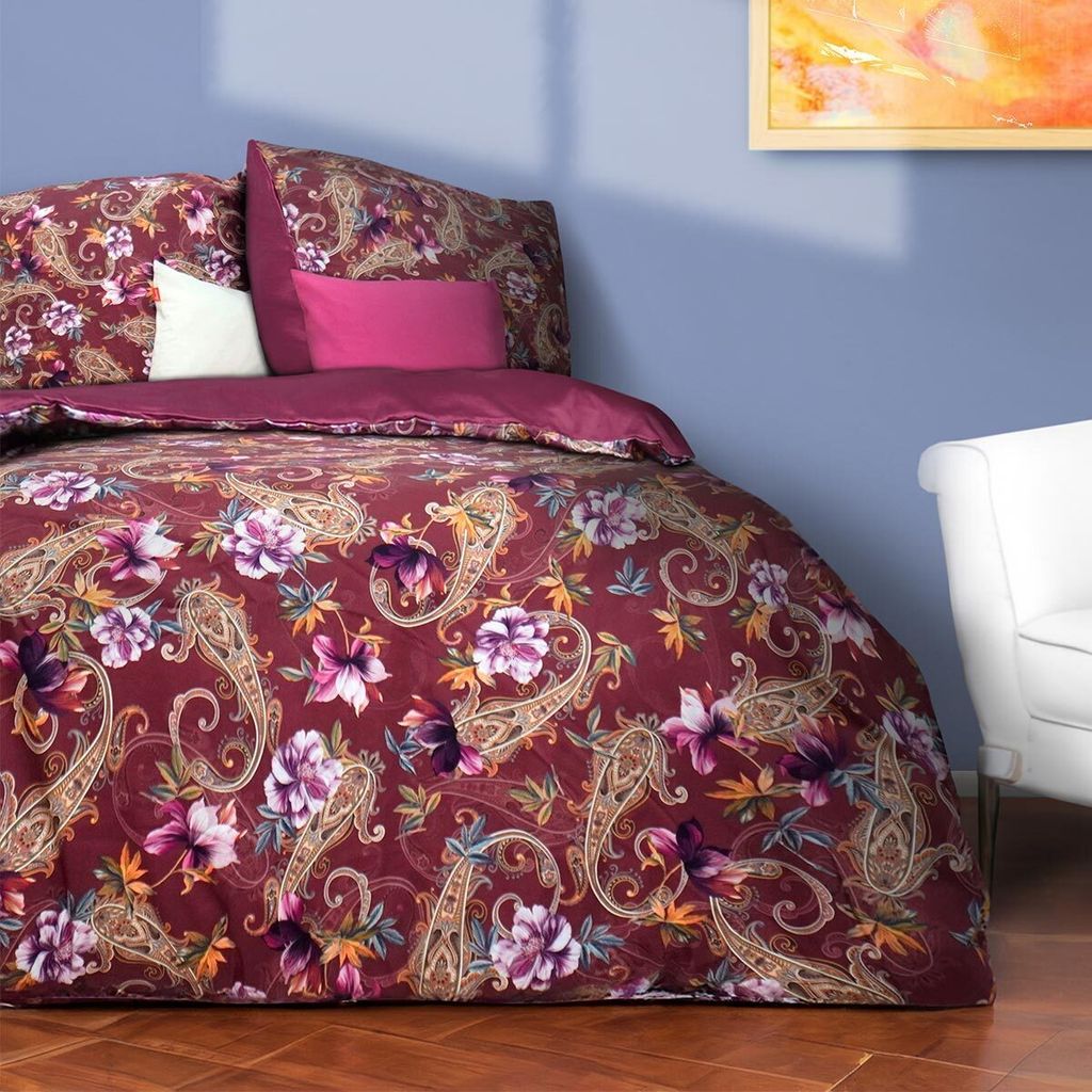 Fleuresse Mako-Satin Digitaldruck Wende-Bettwäsche Bed Art S 114486-0004 rot