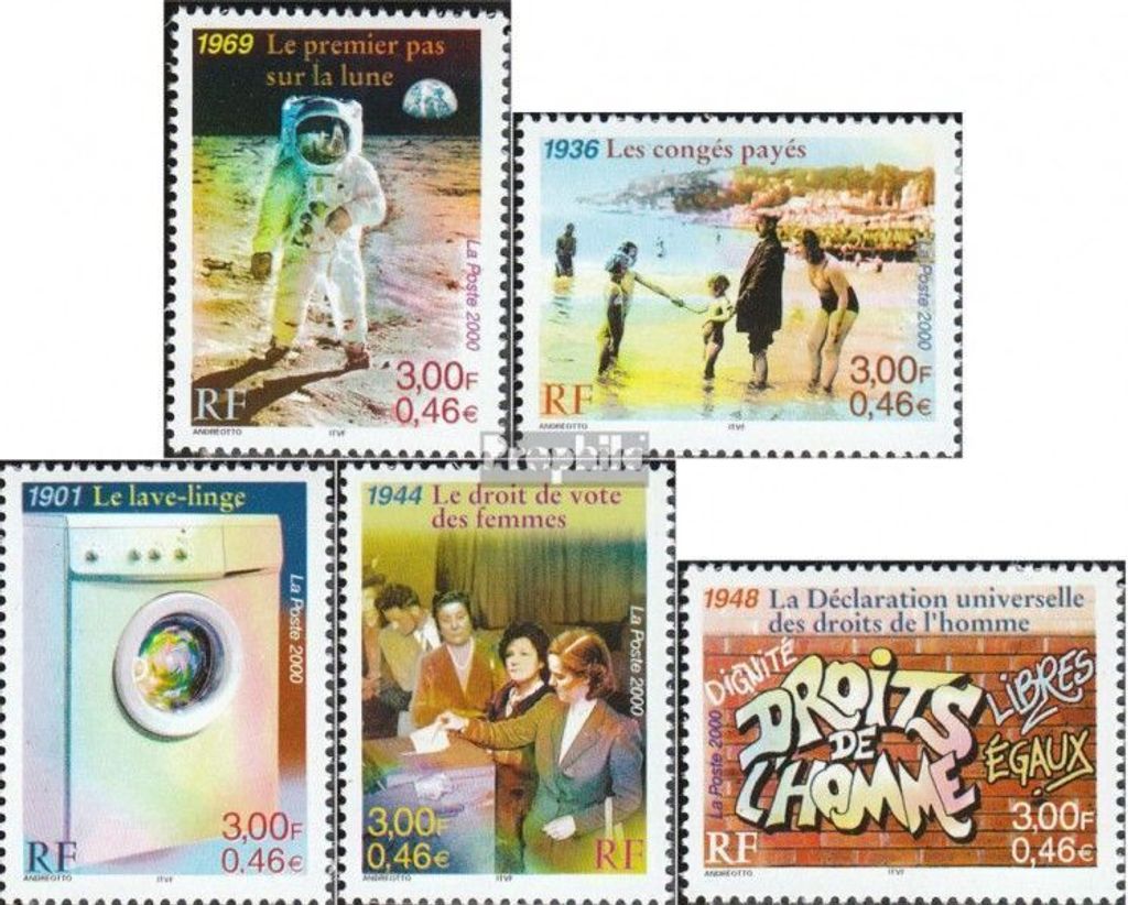 Briefmarken Frankreich 2000 Mi 3491-3495 (kompl.Ausg.) gestempelt Gesellschaftliche Ereignisse