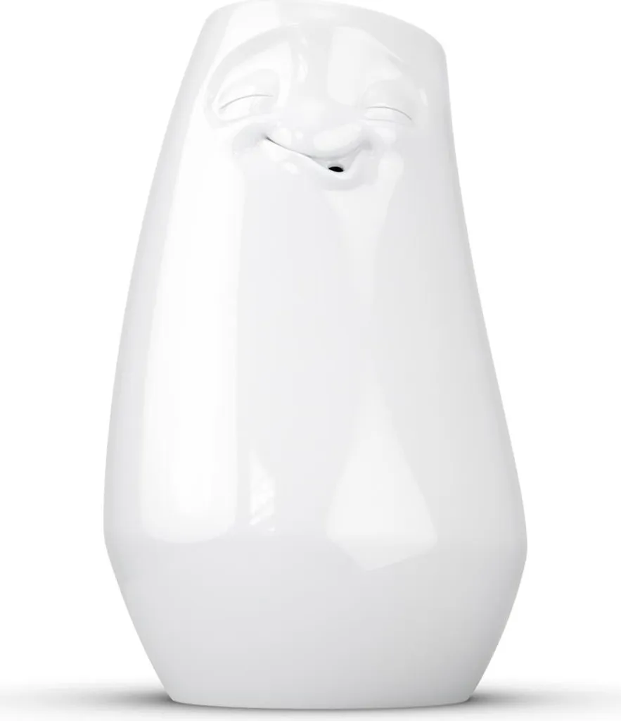 Vase à fleurs blanc avec visage original - Déco de table en porcelaine