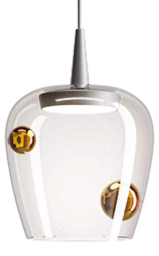 Luminaire Bilia LED 8W 2700K Verre Soufflé Bouche Finition Bronze 18 cm