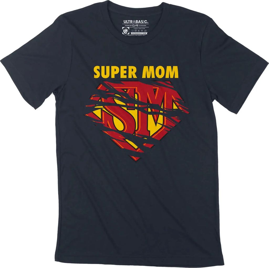 Herren Grafik T-Shirt Super Mom Superheld Muttertag Comics – Super Mom Superhero Mother's Day Comics – Öko-Verantwortlich Vintage Jahrgang Kur...