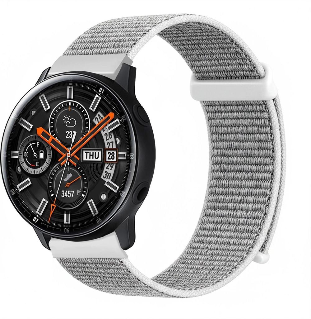 Smartwatch Armband für Samsung Galaxy Watch Active 40mm Nylon Textil Band Ersatzband Wechselband Klettverschluss flexibel atmungsaktiv Grau