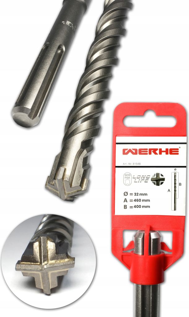 WERHE Křížový vrták do betonu SDS MAX 32x460 mm Obrázek produktu 