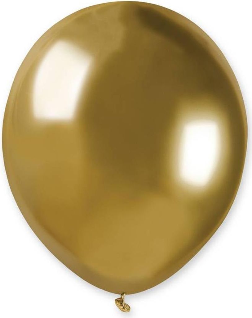 AB50 Glänzende Chromballons, klein, goldfarben, 12 cm, 100 Stück.
