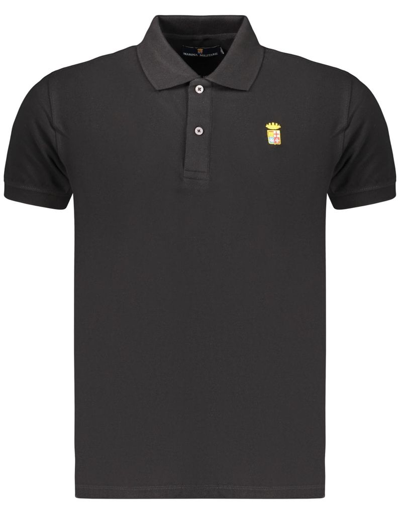 Stylisches Kurzarm-Poloshirt für Herren in Schwarz mit Stickerei