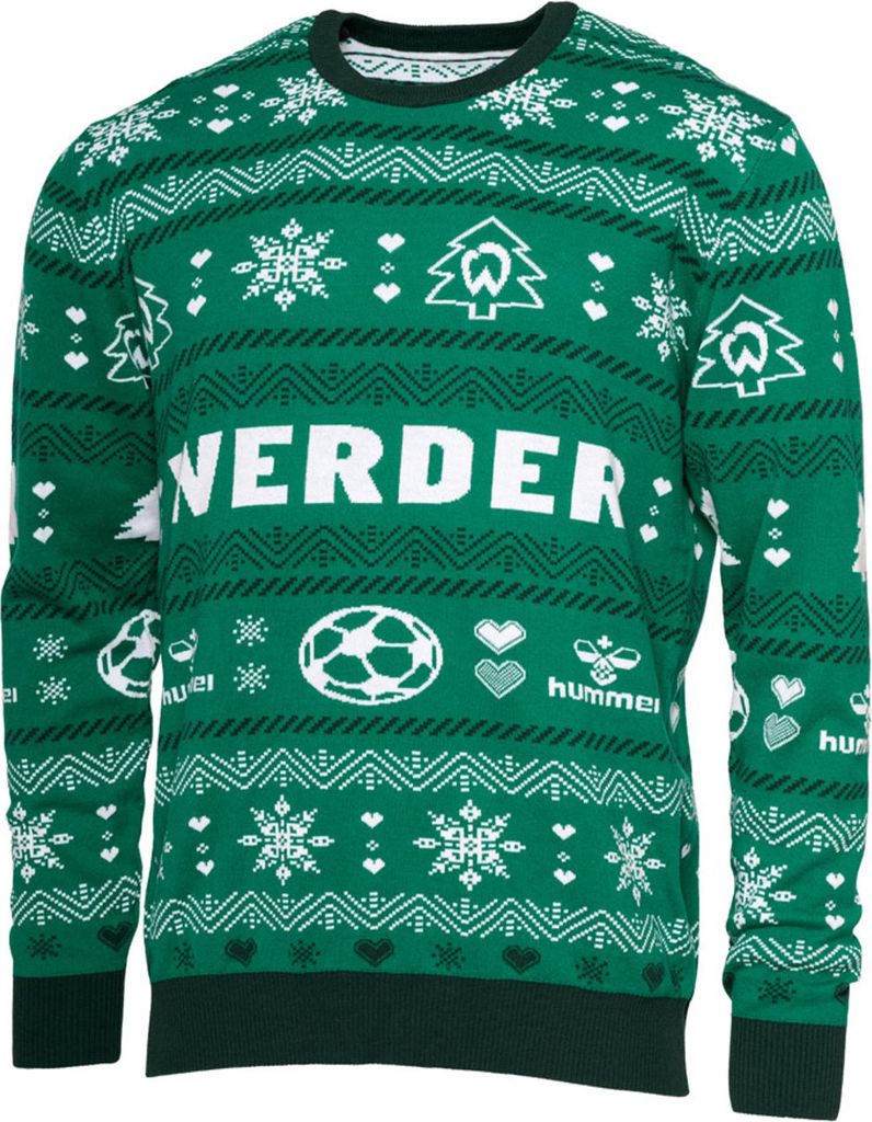 Hummel WER 25/26 FAN XMAS SWEATER KID ABUNDANT GREEN 164