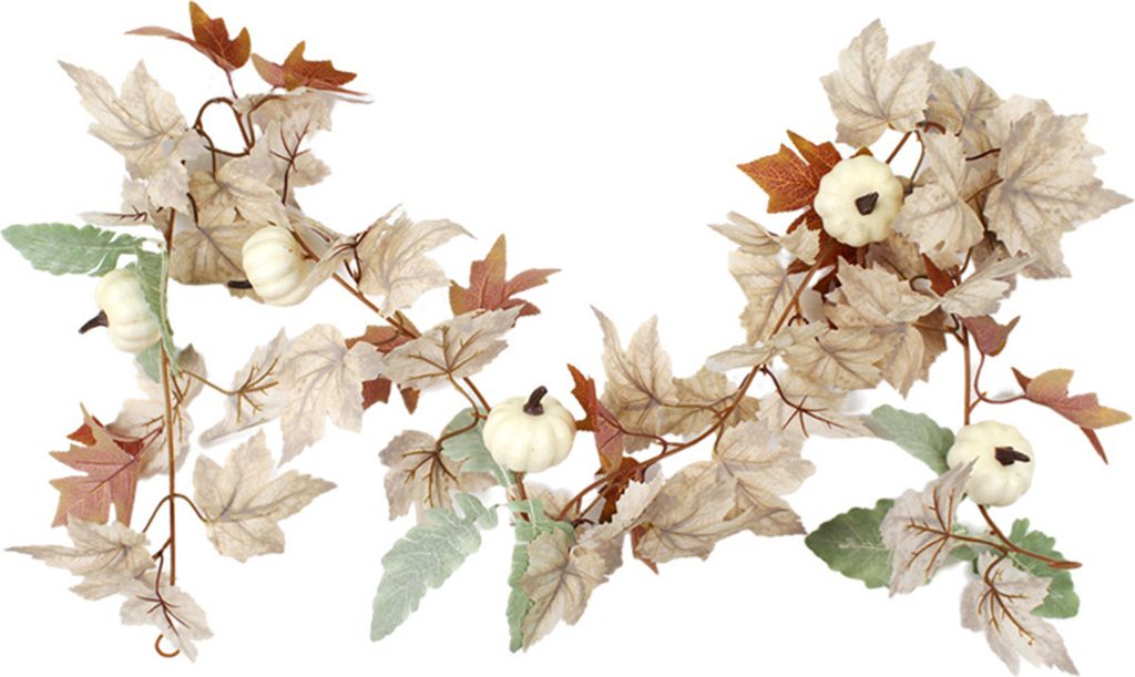 Herbst White Maple Vine Easy Care Harvest Nachbildung einzigartige Design Rattan für Thanksgiving Halloween Accessoires-B