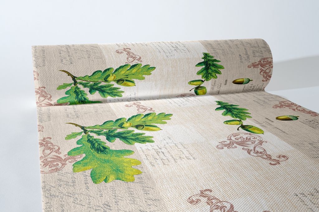Airlaid Tischläufer Simon, 40 cm x 24 m , 1 Stück - Mank - Herbst Kastanien Herbstlaub