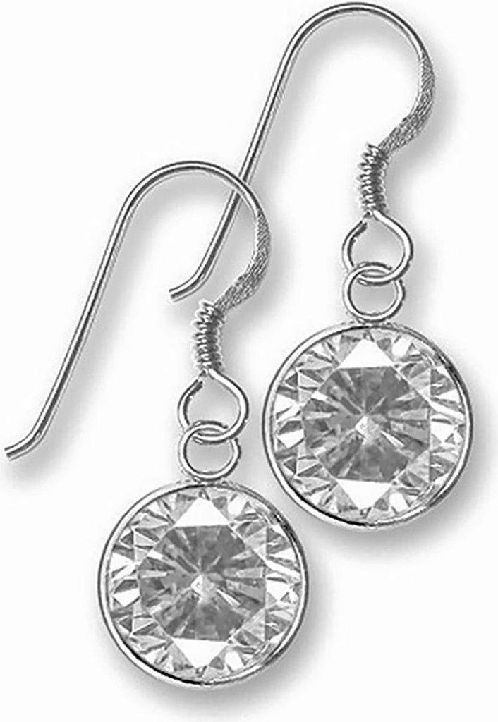 SilberDream Ohrhänger Damen Silber weiß Rondell Zirkonia Ohrringe 8mm SDO8602W