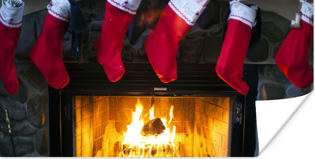MuchoWow Poster Socken für einen Kamin 150x75 cm - ohne Rahmen