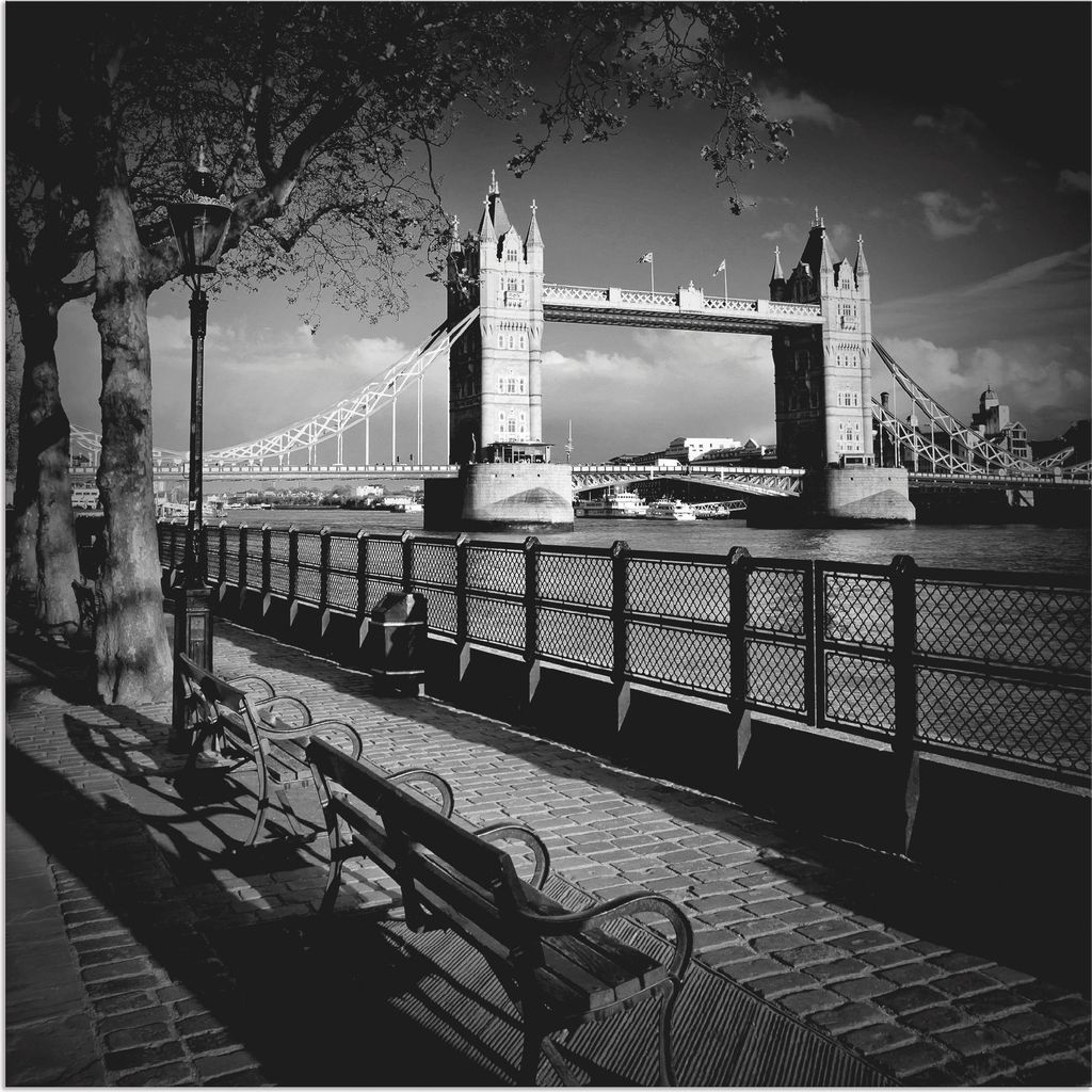 ARTland Wandbild Alu für Innen & Outdoor London Am Ufer der Themse Größe: 30x30 cm