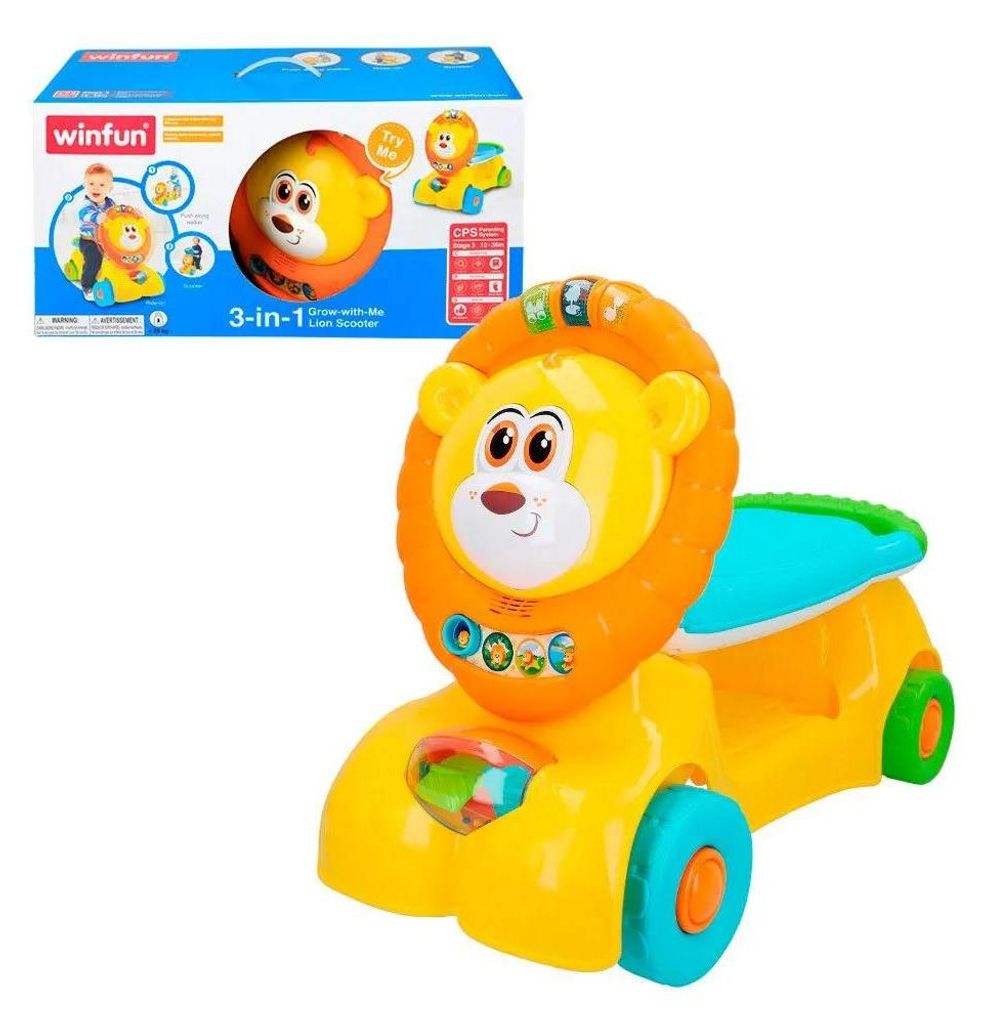 Winfun 3-in-1 Grow-with-me Lion Scooter Rutschauto Mehrfarbig 12-36 Months Kinder Mehrfarbig 12-36 Months
