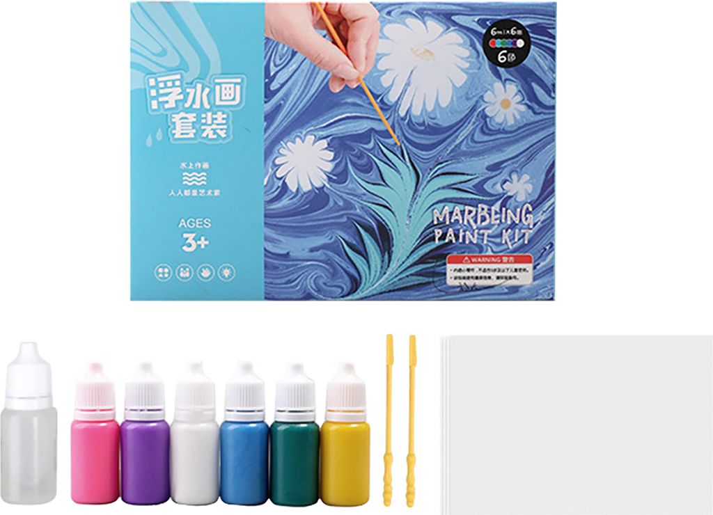 Marmorieren Farbe Kit 6 Farben perfekte Wasser Kunst Farbe Produktbild 