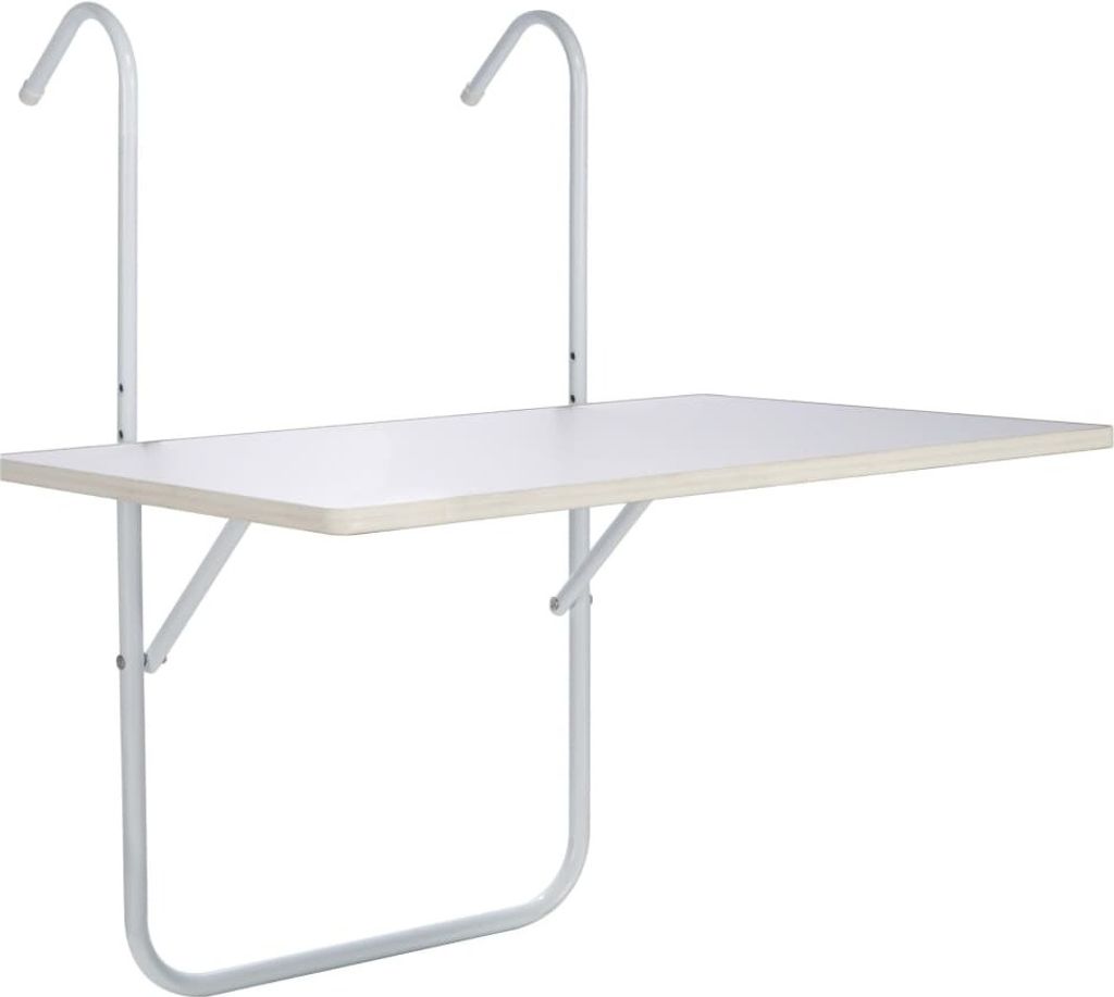 HI Balkon-Klapptisch Weiß 60 × 40 × 1,2 cm