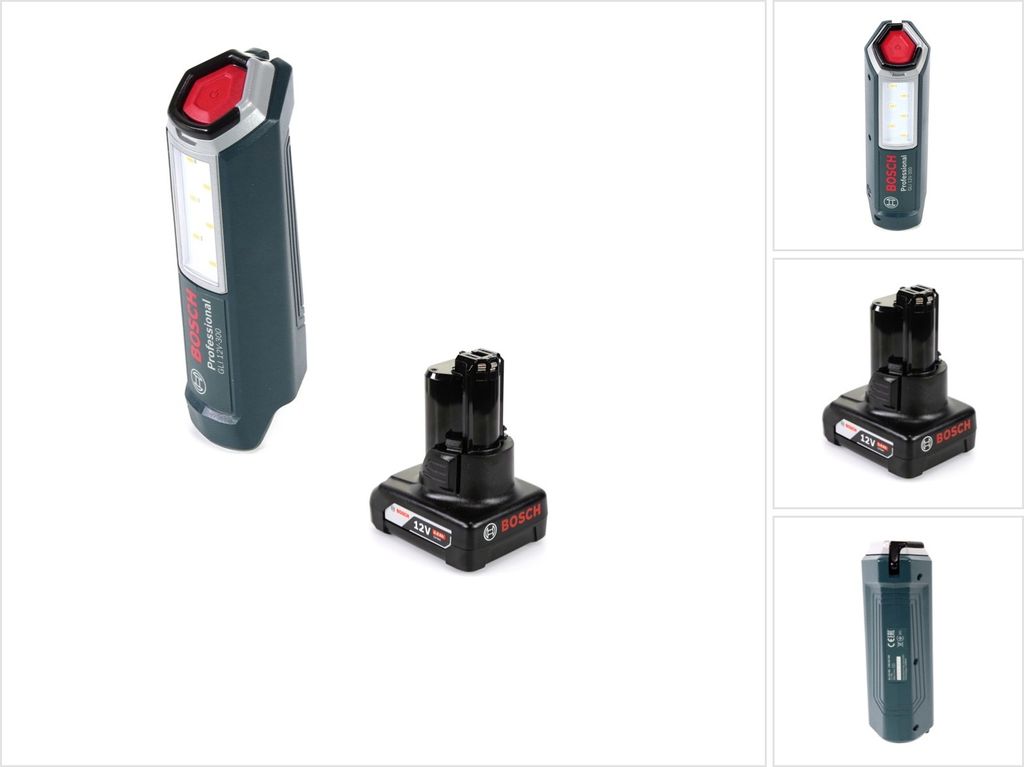 Bosch Professional GLI 12V-300 Akku Lampe + 1x GBA 12V 6,0 Ah Akku - ohne Ladegerät