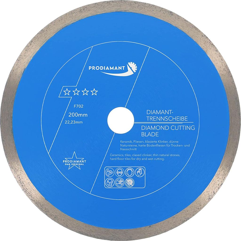 PRODIAMANT Diamanttrennscheibe 200mm Fliese, Feinsteinzeug Premium Rondo F702