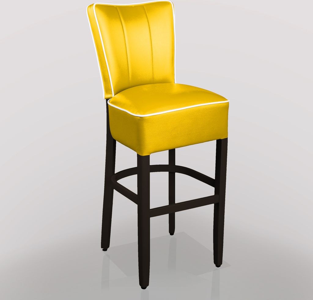 2er-Set AMERICAN Bistro Barhocker | Gelb | Diner Bar Hocker Stuhl Gastro Theken Tresen Kneipen Restaurant Kaffee Hotel Gaststätten