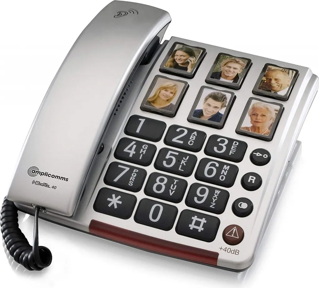 Téléphone filaire senior Amplicomms BigTel 40 Plus mémoires photos