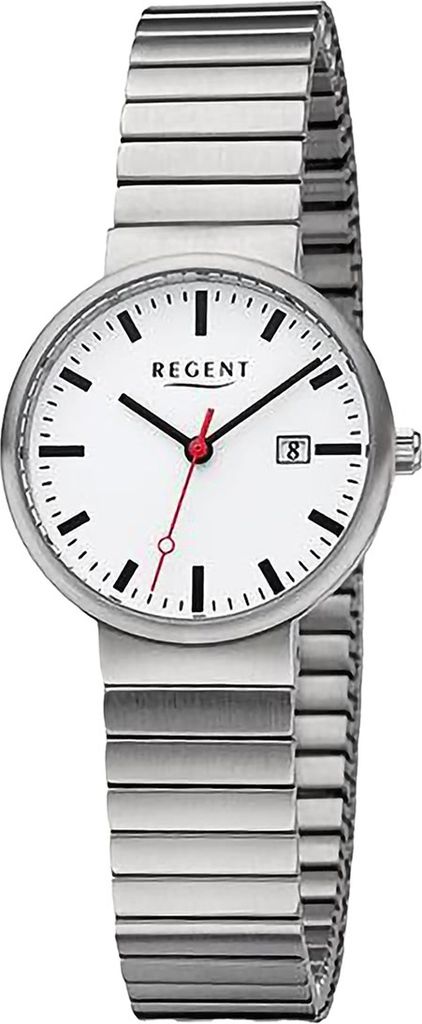 Regent Edelstahl Damen Uhr Armbanduhr Quarz silber Metallarmband D2URF1359