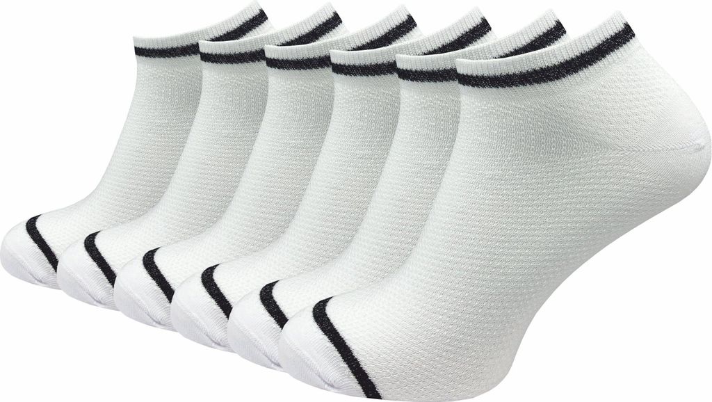 Gawilo Sneaker Socken Damen (6 Paar), Weiss / 35 - 38