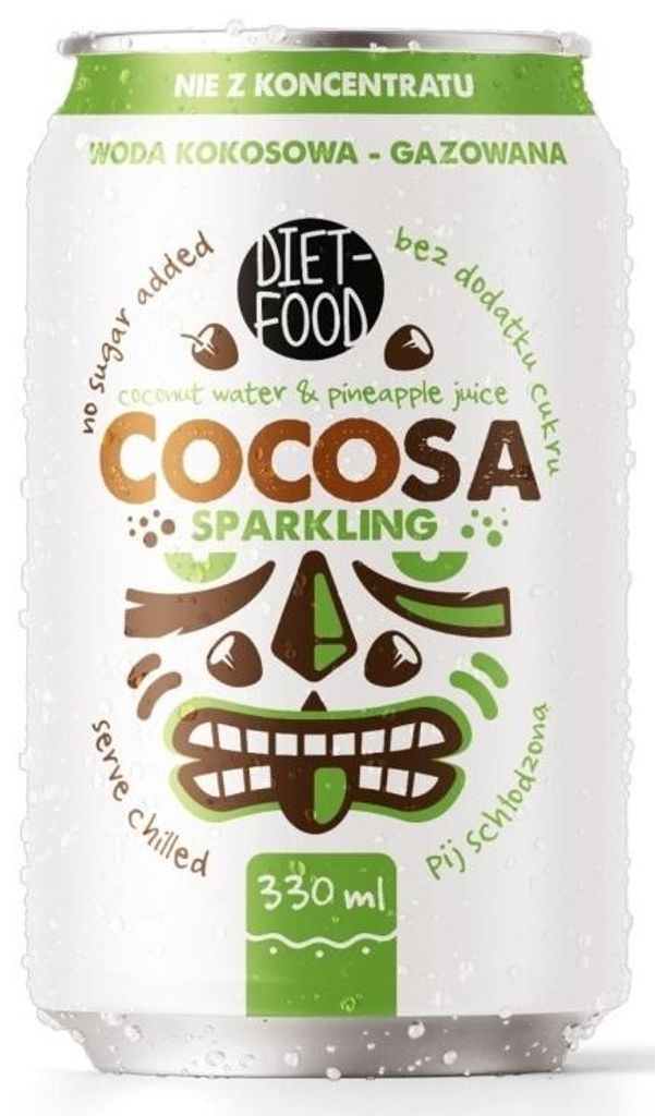 WODA KOKOSOWA GAZOWANA 330 ml - DIET-FOOD (COCOSA)