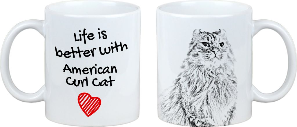 Amerikanisch Lockig - Tasse mit Katze, Tasse mit Bild, personalisiertes Geschenk der Marke Art-Dog