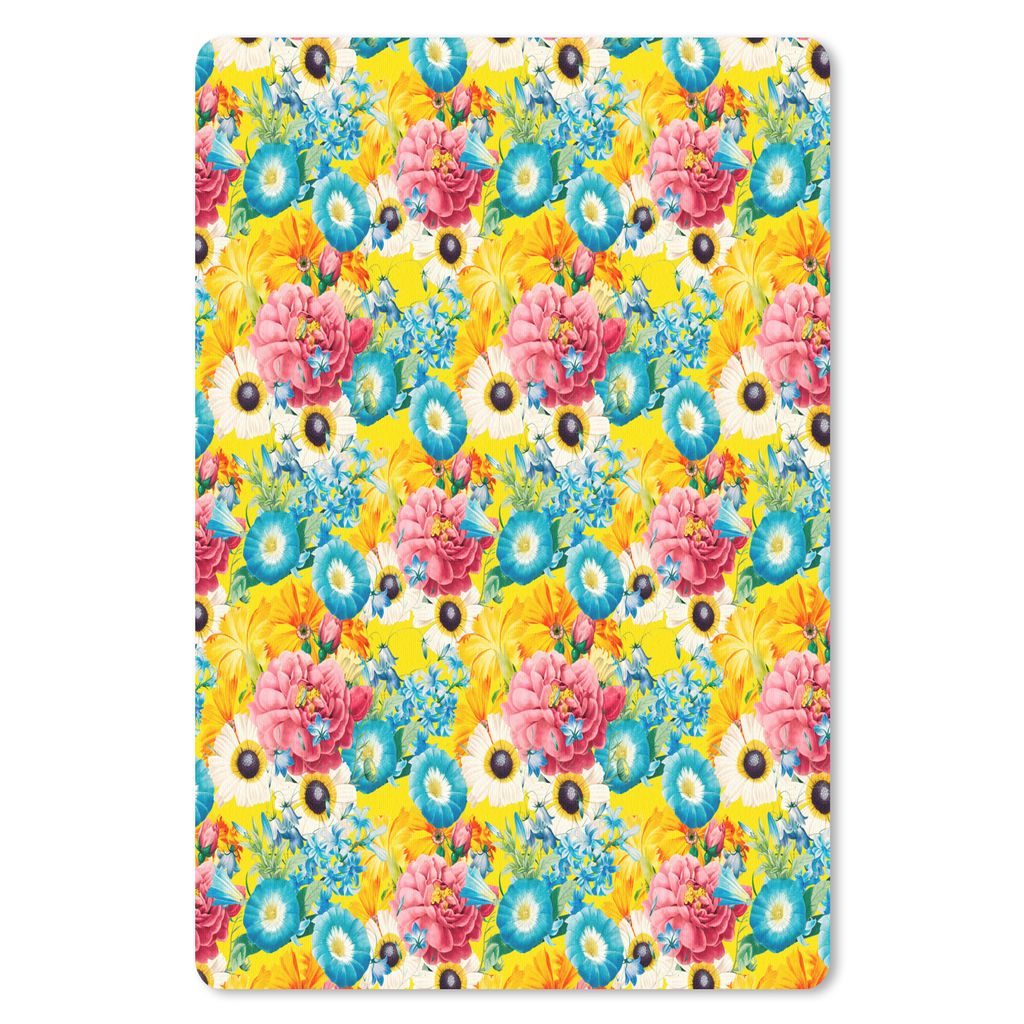 MuchoWow Mauspad Mousepad Blumen - Collage - Farben 18x27 cm - Mousepads - Maus Mat - Pad - Mausunterlage
