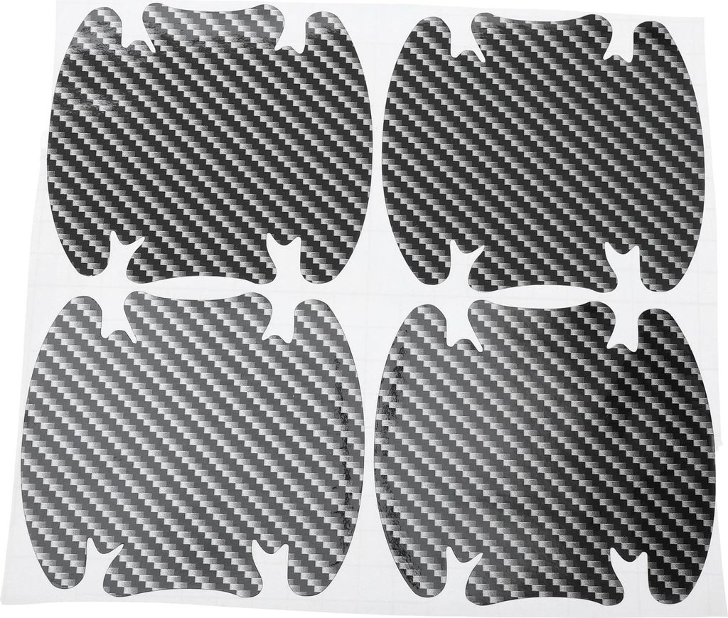 4 Stück Universal Auto Türgriff Schalenabdeckung Klebstoff Türschutz Türschale 2D Aufkleber Kratzschutz 86x94mm Carbonfaser Muster Schwarz PVC