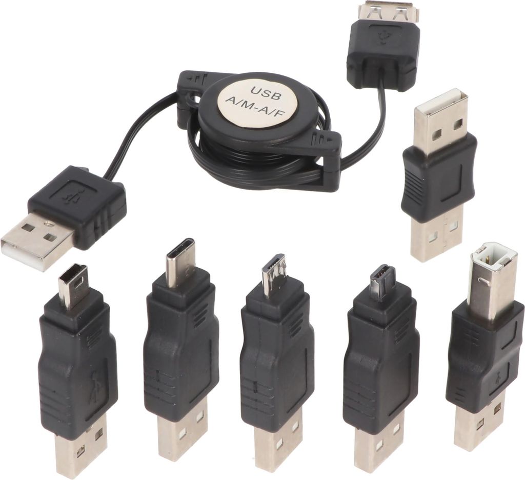 USB-Adapter-Set 7-teilig mit praktischer Aufrollbox, Produktbild 