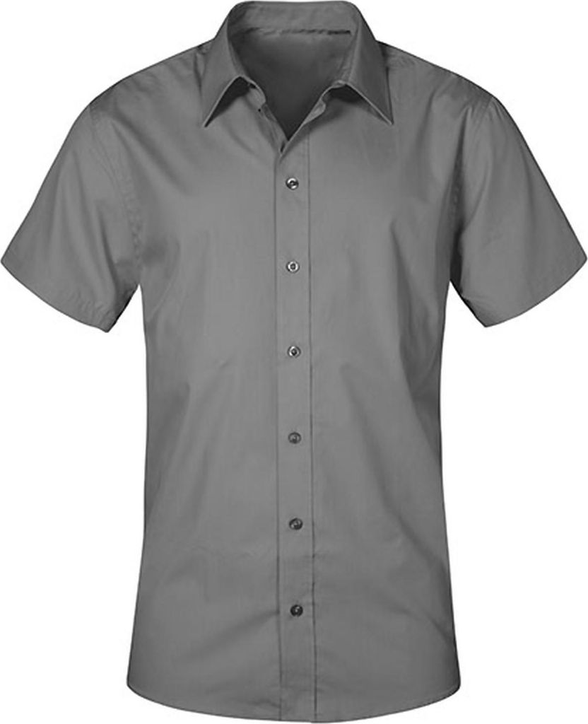 Business Kurzarm-Hemd Plus Size Herren, Stahlgrau, XXXL