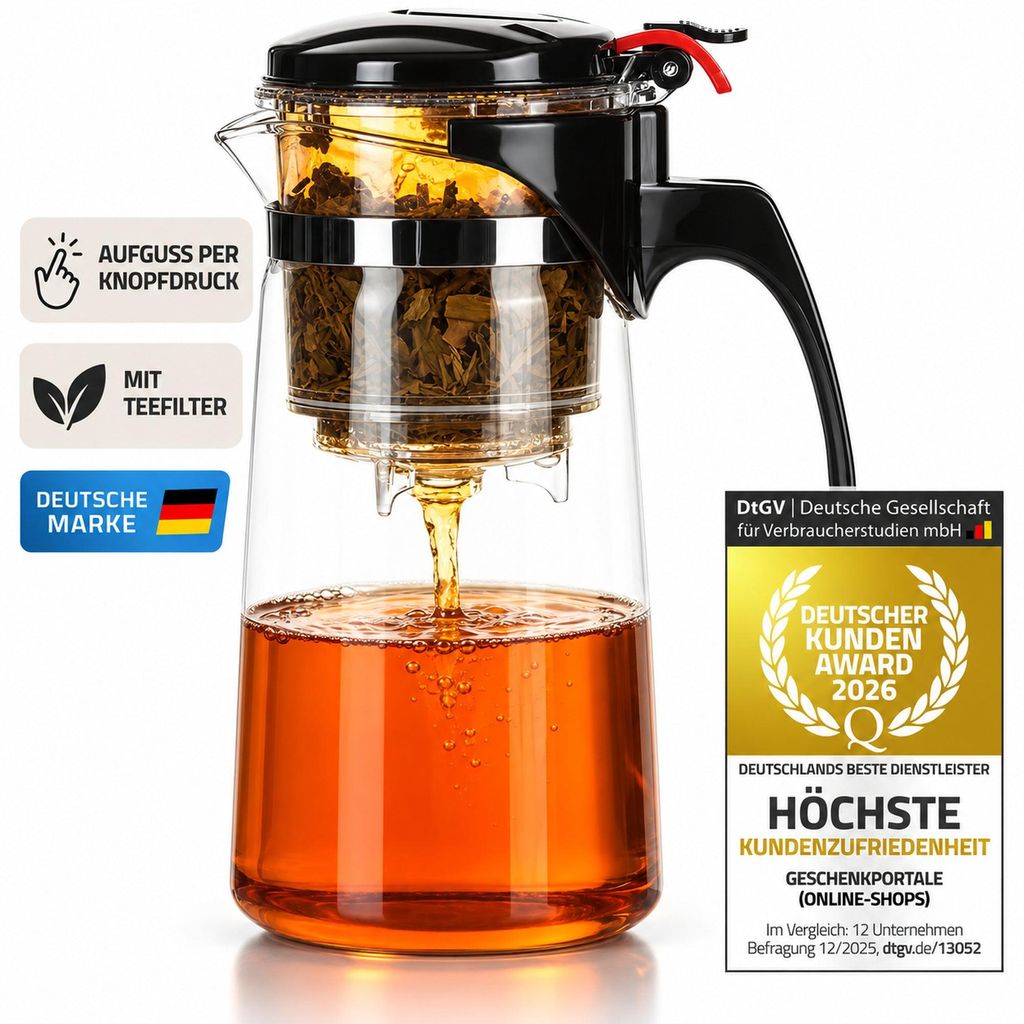 Dimono Profi Teezubereiter aus hitzebeständigem Glas mit Produktbild 
