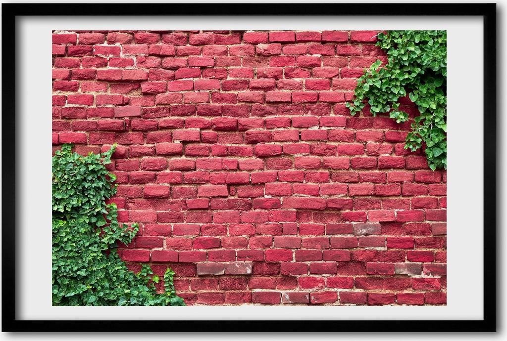 Bild 60x40 MDF-Rahmen, Wandkunst Ziegelwand