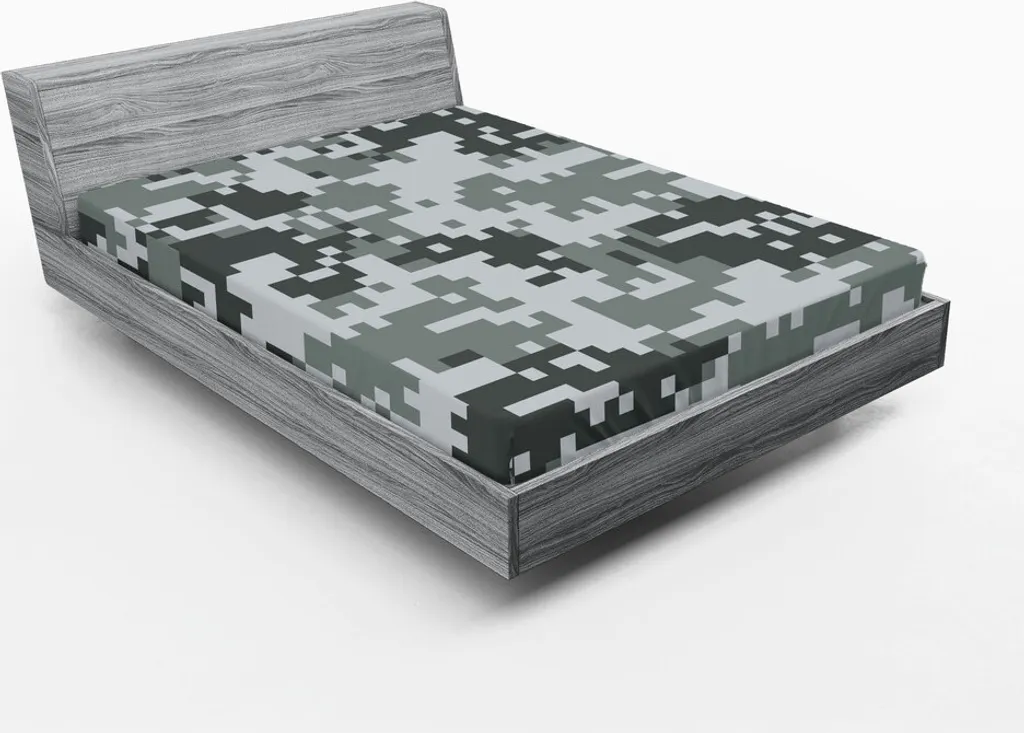 ABAKUHAUS Lenzuolo Con Angoli Camo: Texture Mimetica Autunno, Morbida Microfibra Per Letto 90x200 Cm, Fodera Con Tasca Elastica Fino A 40 Cm - 4